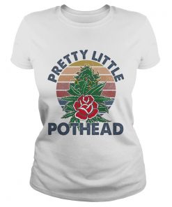 Pretty Little Pothead Rose Leaf Weed Vintage Retro  Classic Ladies