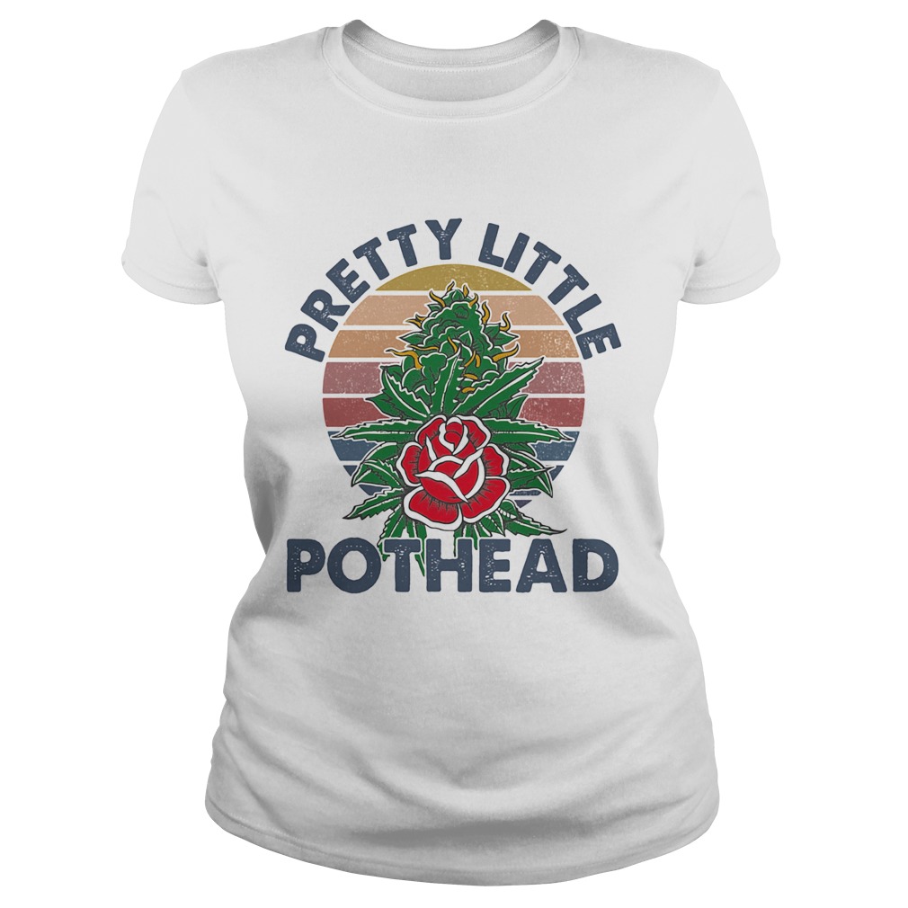 Pretty Little Pothead Rose Leaf Weed Vintage Retro Classic Ladies