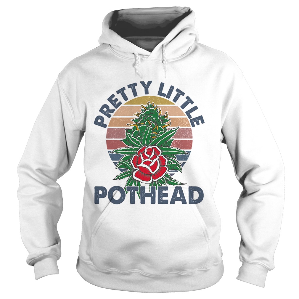 Pretty Little Pothead Rose Leaf Weed Vintage Retro Hoodie