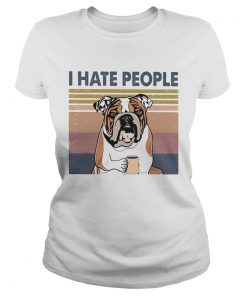 Pug i hate people vintage retro  Classic Ladies