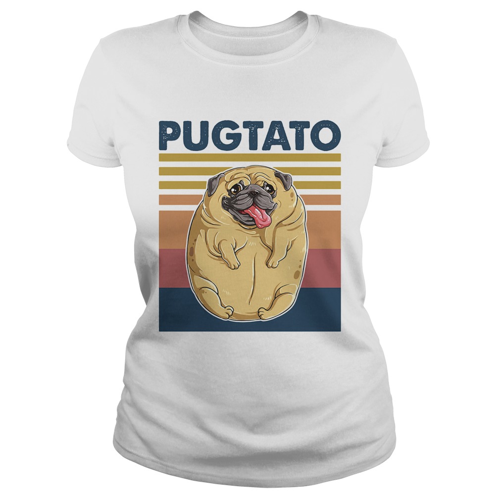 Pugtato Pug Vintage Retro Classic Ladies