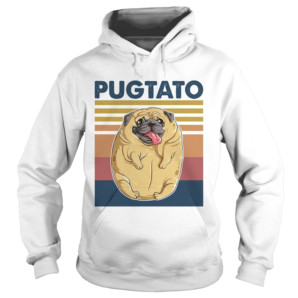 Pugtato Pug Vintage Retro Hoodie