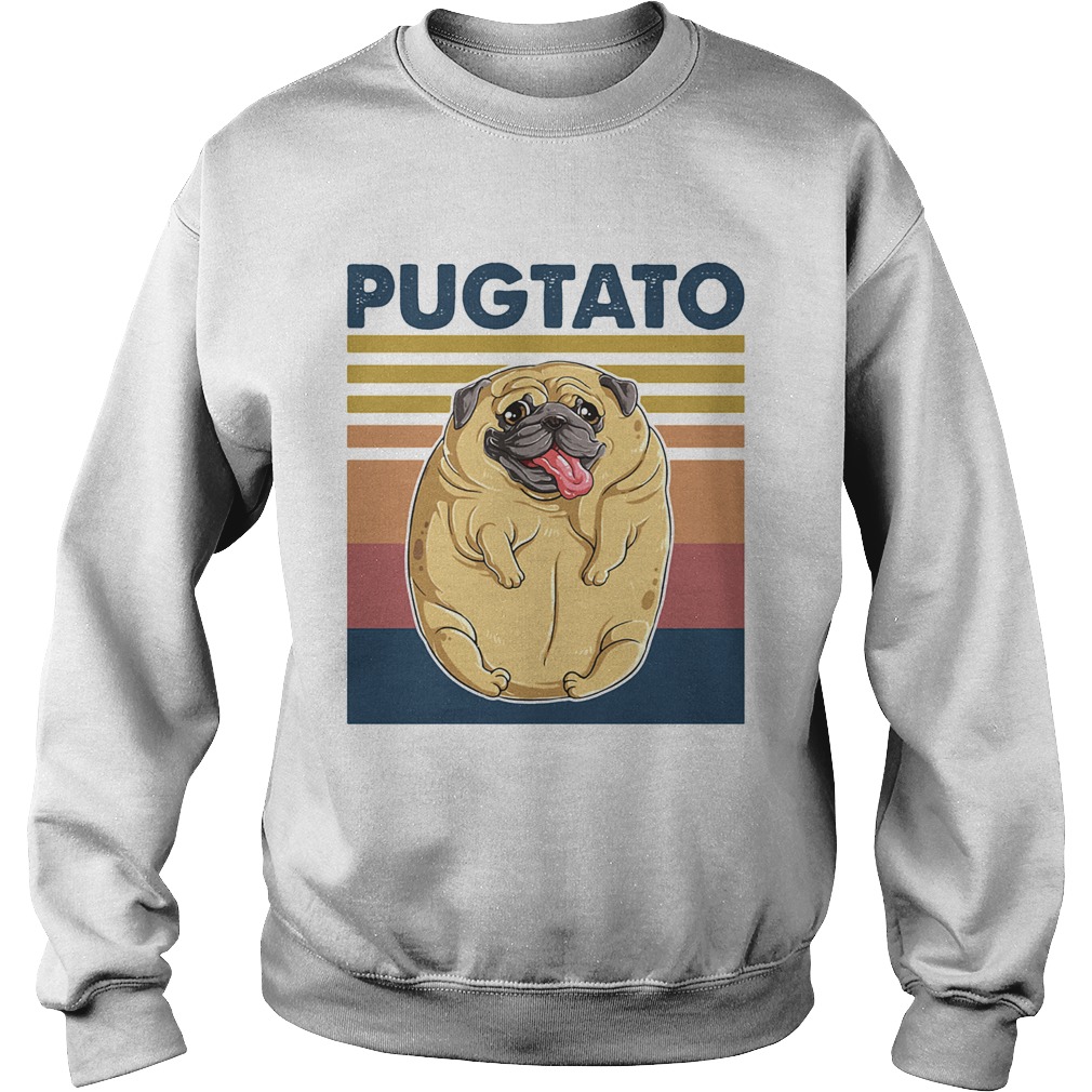 Pugtato Pug Vintage Retro Sweatshirt