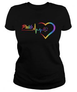 Rainbow Heartbeat Pride Love LGBT  Classic Ladies