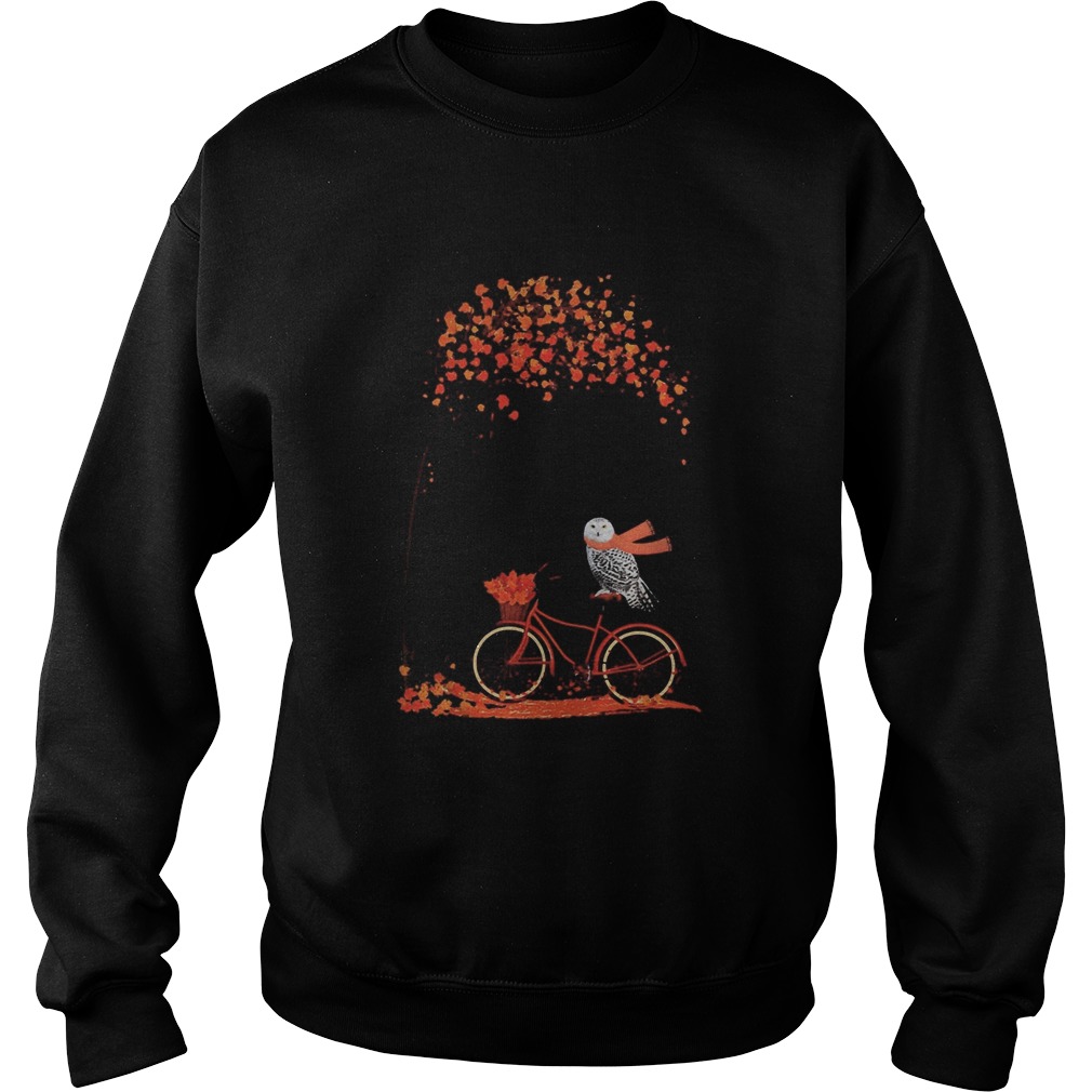 Red maple leaf bike owl scarf Sweatshirt