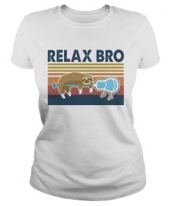 Relax Bro Lacrosse Sloth Vintage Retro  Classic Ladies