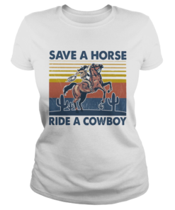 Save a horse ride a cowboy vintage retro  Classic Ladies