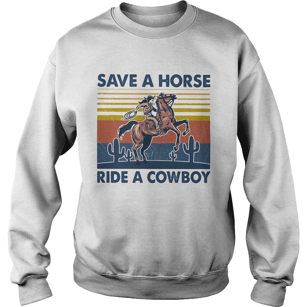 T-shirt Save a horse Ride a Cowboy Femme Marron