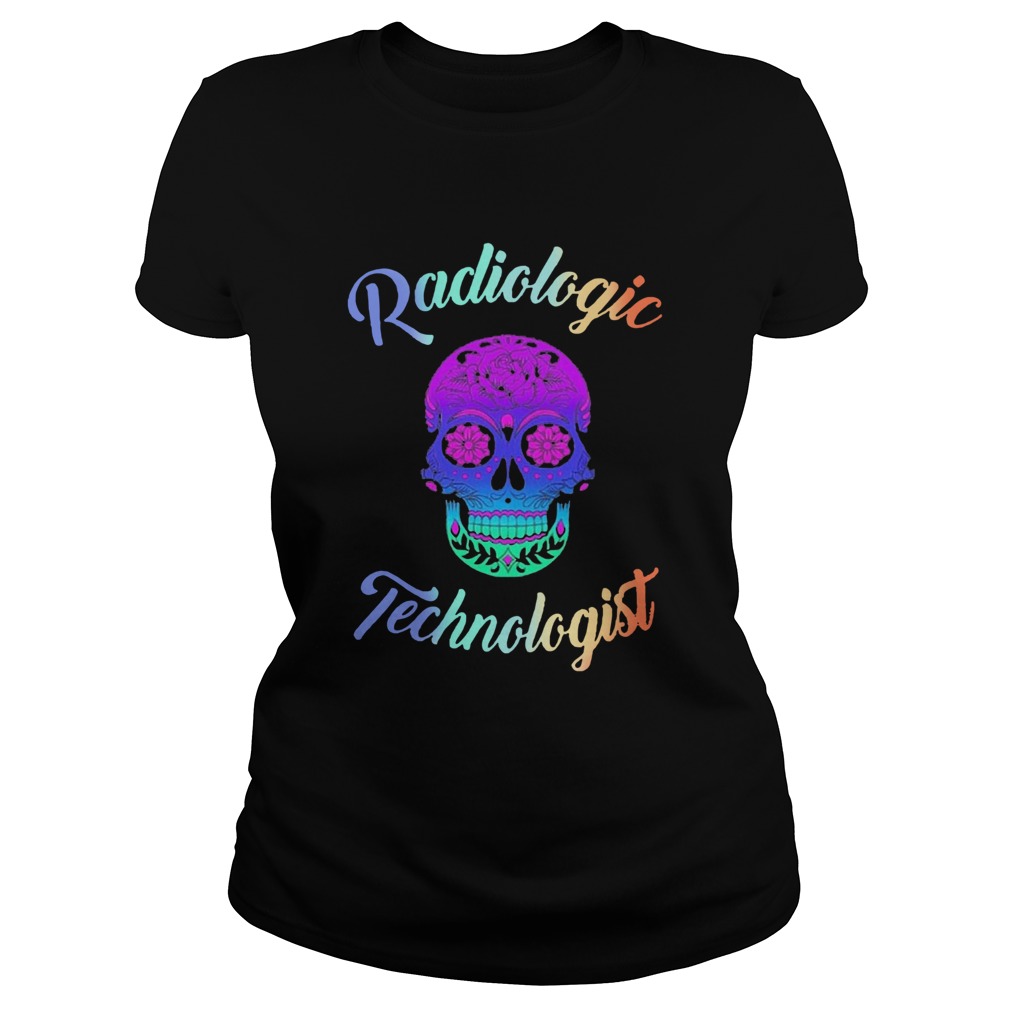 Skull Tattoo Floral Radiologic Technologist Classic Ladies