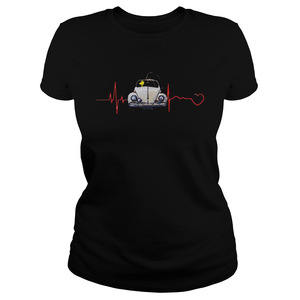 Snoopy and woodstock driving car heartbeat Classic Ladies