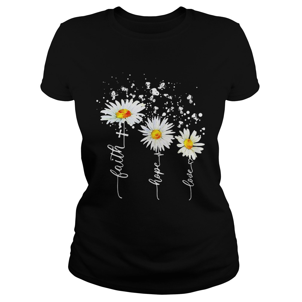 Snoopy flower faith hope love heartbeat Classic Ladies