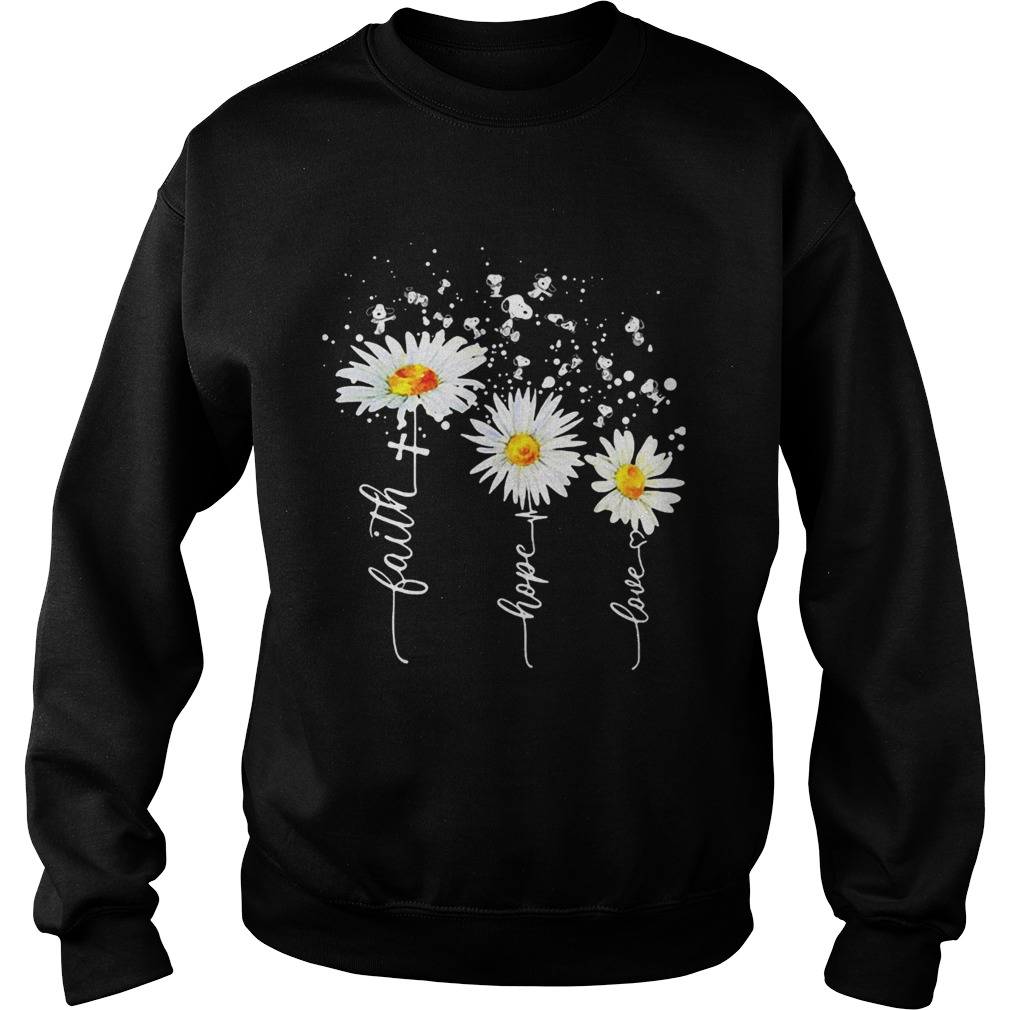 Snoopy flower faith hope love heartbeat Sweatshirt