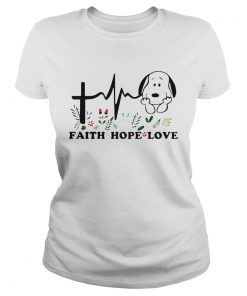 Snoopy heartbeat faith hope love flowers  Classic Ladies