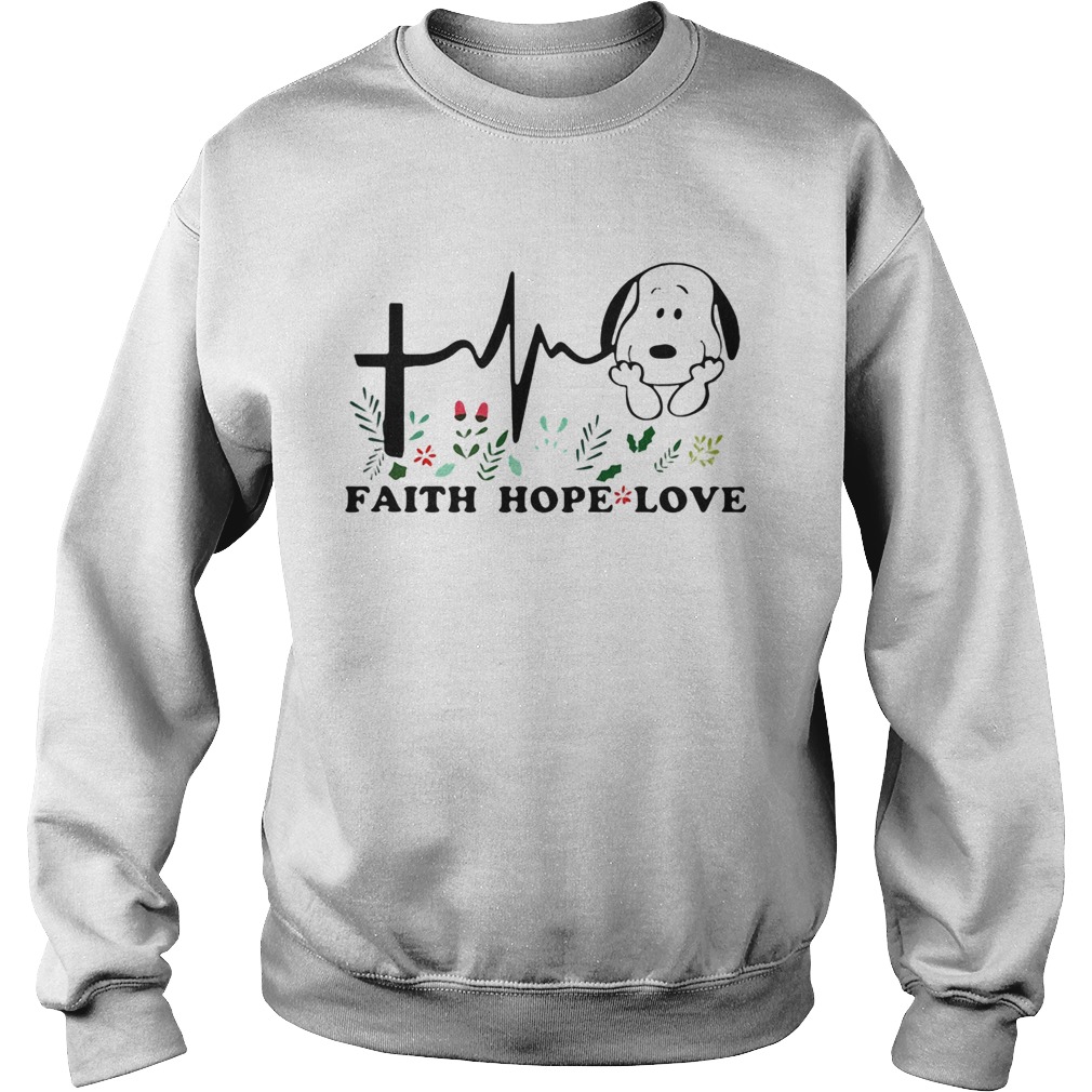Snoopy heartbeat faith hope love flowers Sweatshirt