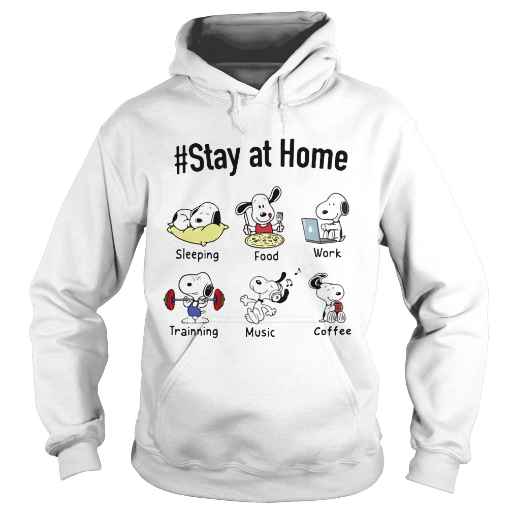 Snoopy stay at home sleeping food work training music coffee Hoodie