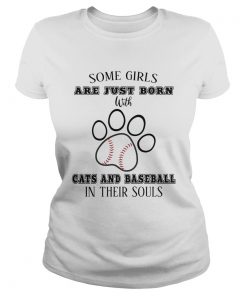 Some girls are just born with cats and baseball in their souls footprint  Classic Ladies