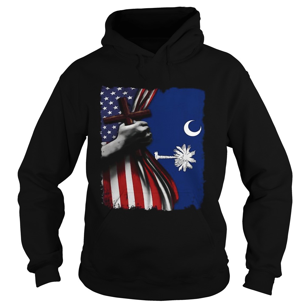 South carolina american flag cross happy independence day Hoodie
