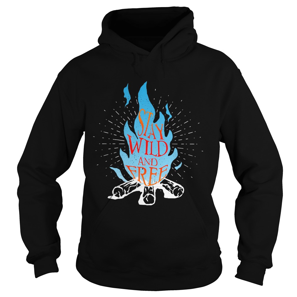 Stay Wild And Free Fire Blue Hoodie