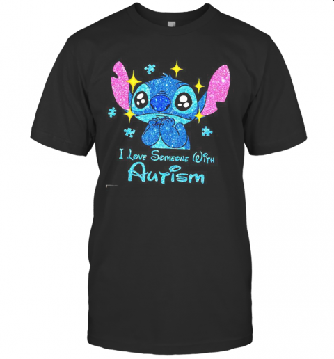 Stitch I Love Someone With Autism Diamond T-Shirt Classic Men's T-shirt