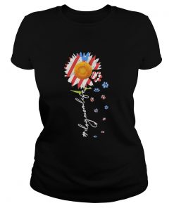 Sunflower paws dog mom life american flag independence day  Classic Ladies