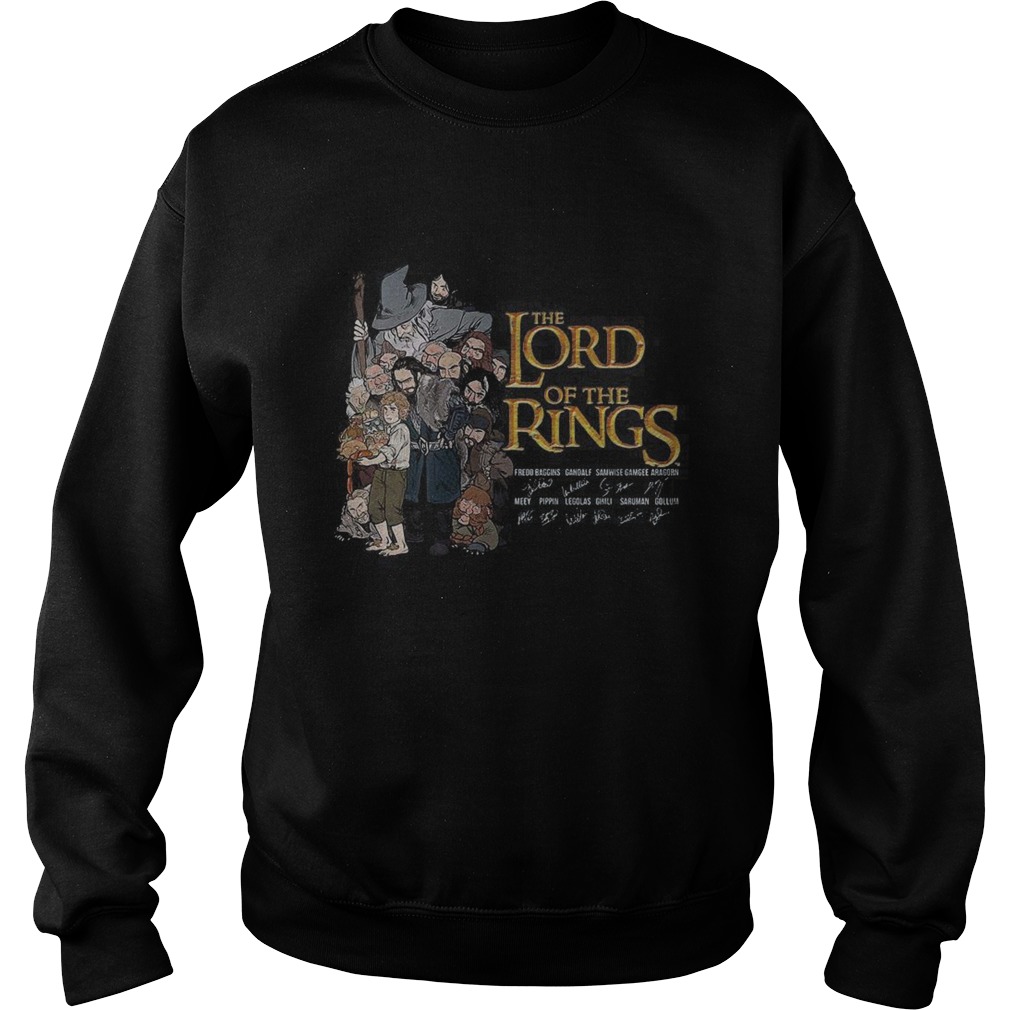 The lord of the rings characters signatures black Sweatshirt