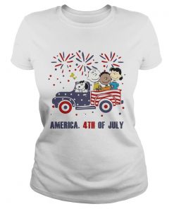The peanuts characters driving car fire america 4th of july independence day  Classic Ladies