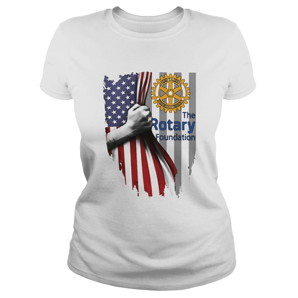The rotary foundation logo american flag independence day Classic Ladies