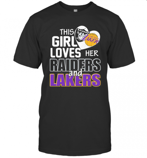 This Girl Loves Her Raiders And Lakers Heart T-Shirt Classic Men's T-shirt