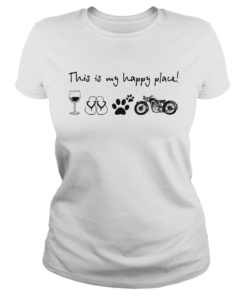 This is my happy place glass sandals footprints motor  Classic Ladies