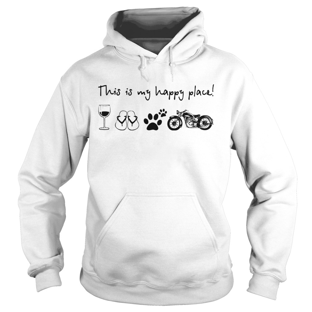 This is my happy place glass sandals footprints motor Hoodie