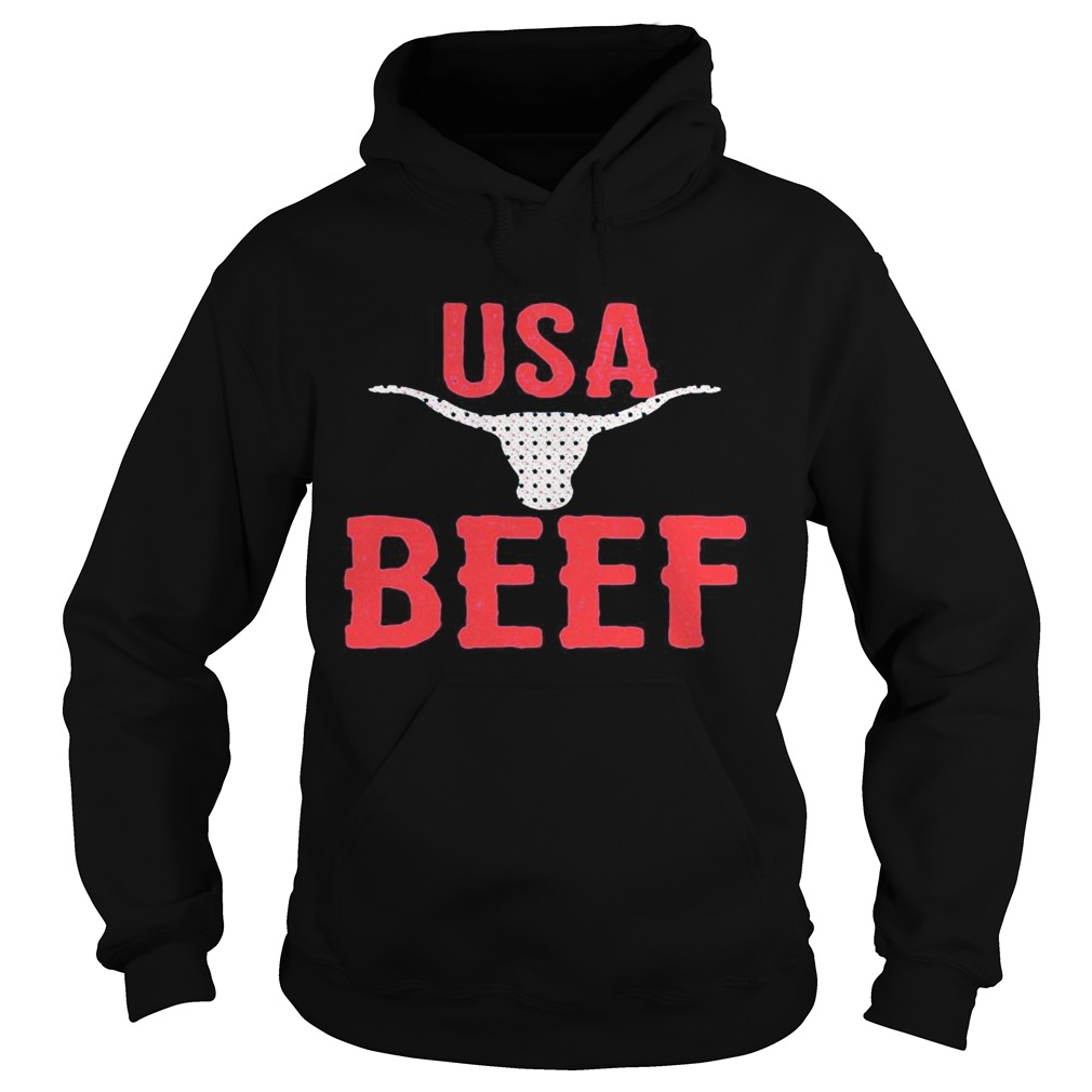 USA Beef Cow Head Red Hoodie