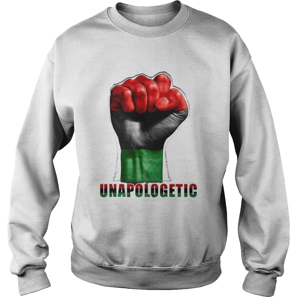 Unapologetic Pan African Flag Hand Black Lives Matter Sweatshirt