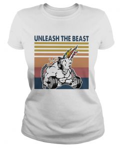 Unicorn unleash the beast vintage retro  Classic Ladies