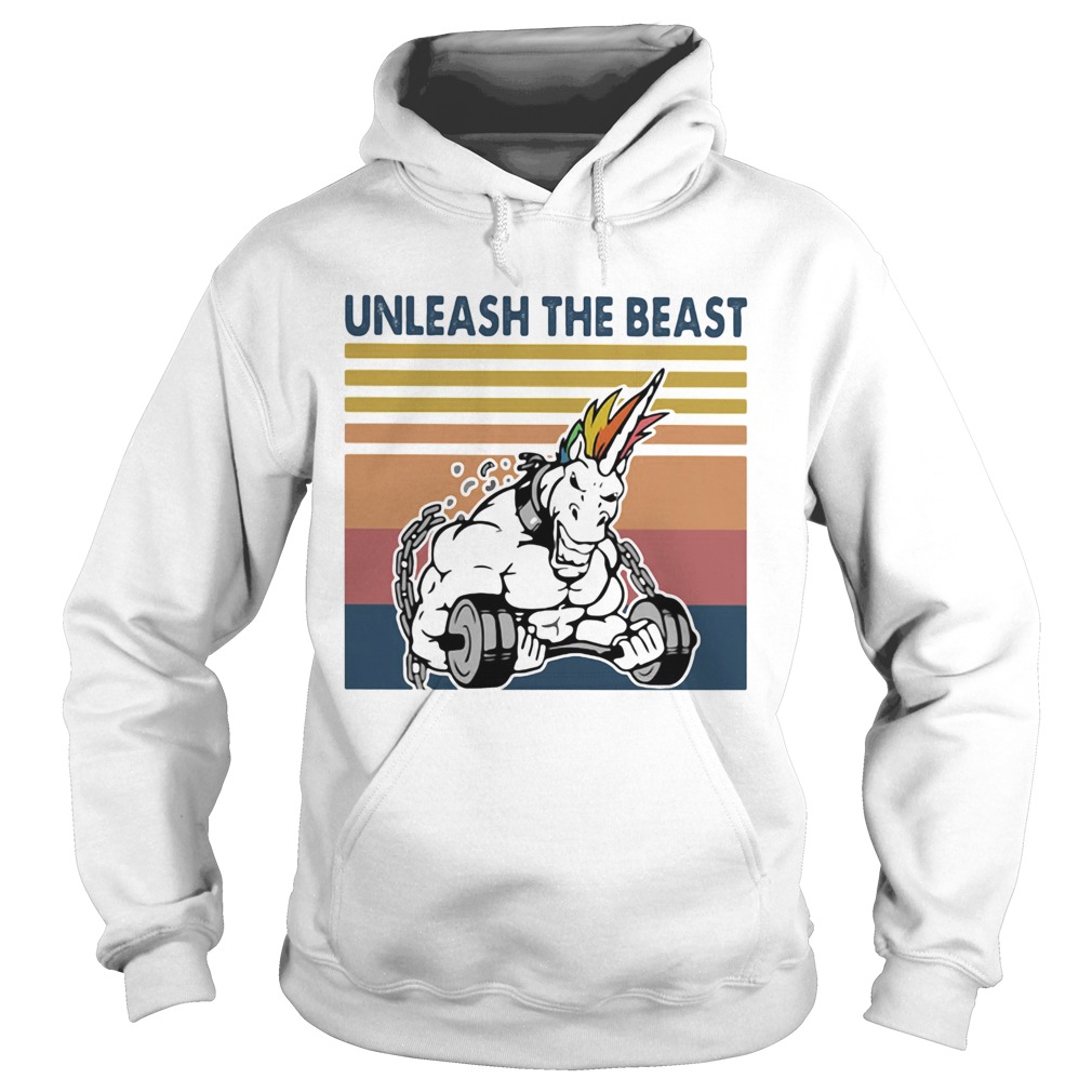 Unicorn unleash the beast vintage retro Hoodie