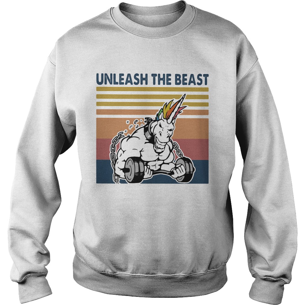 Unicorn unleash the beast vintage retro Sweatshirt