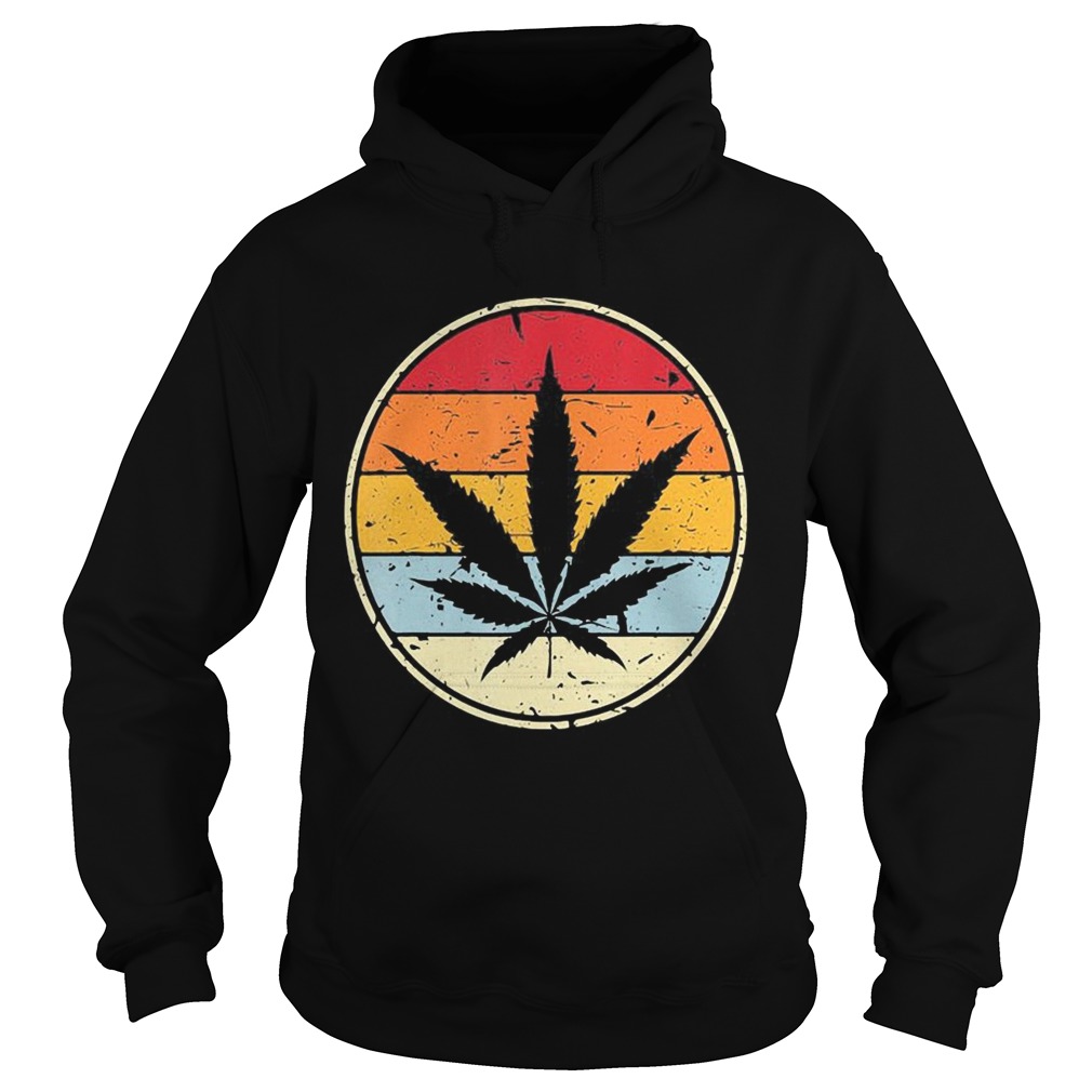 Weed black vintage retro circle Hoodie