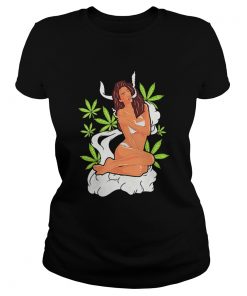 Weed woman smoking sexy  Classic Ladies