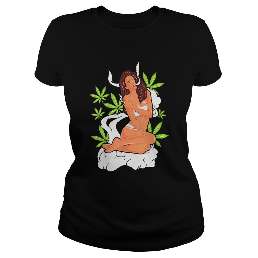 Weed woman smoking sexy Classic Ladies