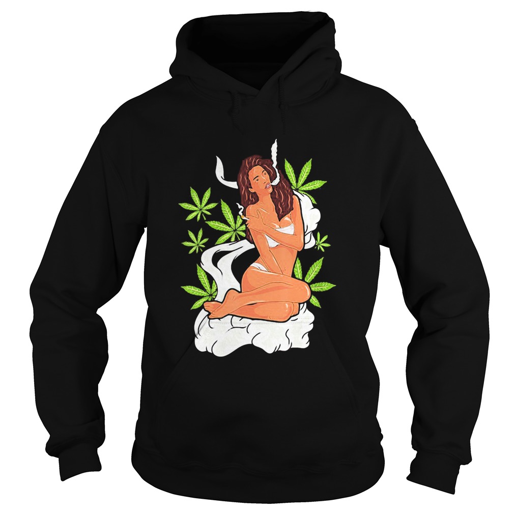 Weed woman smoking sexy Hoodie