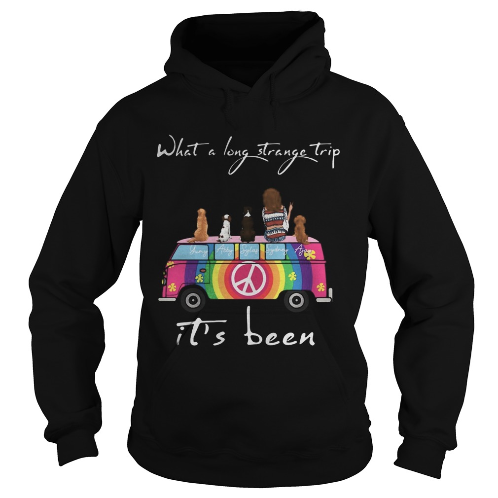 What a long trange trip its been bus girl dog color Hoodie