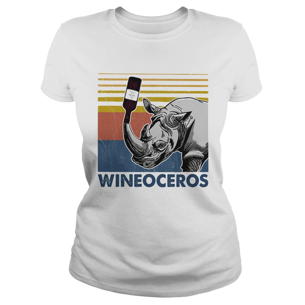 Wineoceros Rhino Vintage Retro Classic Ladies