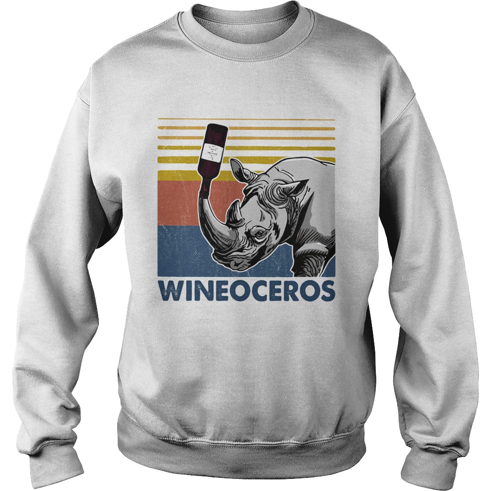 Wineoceros Rhino Vintage Retro Sweatshirt