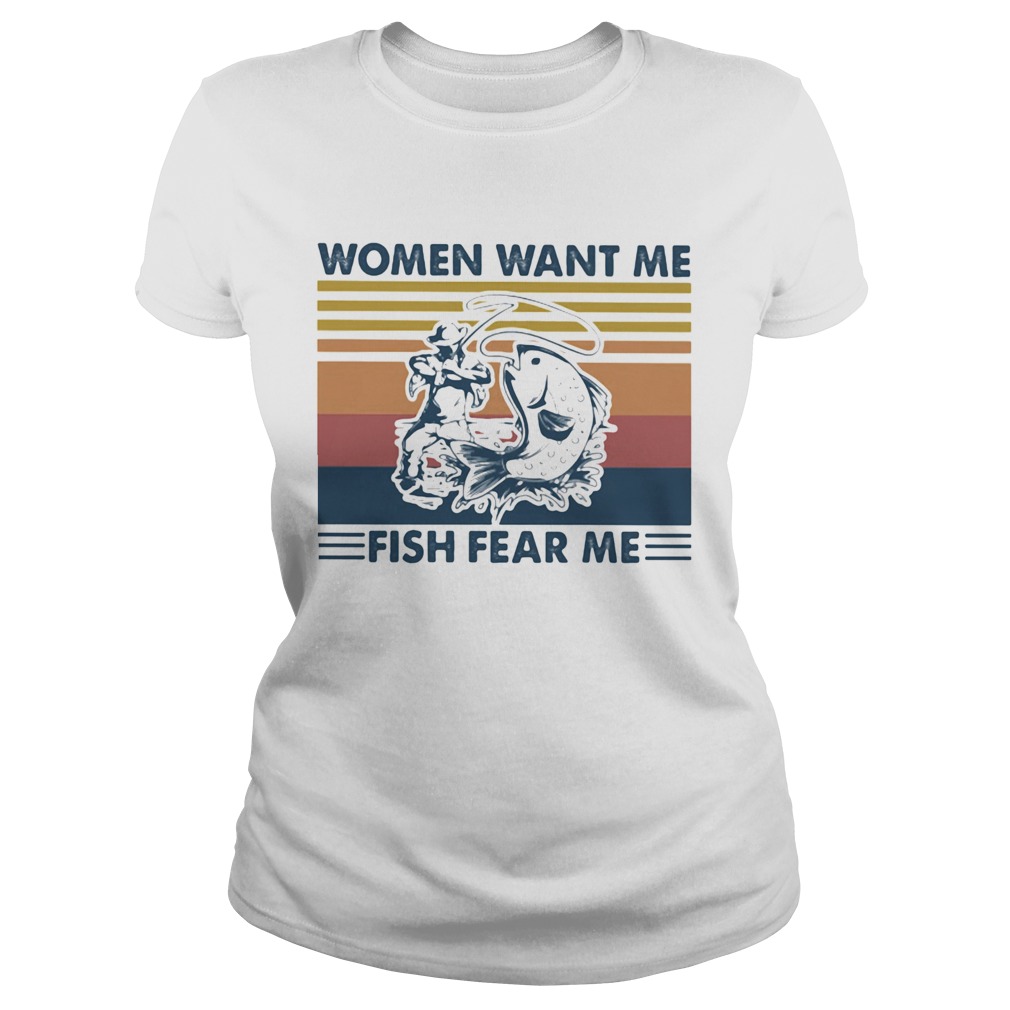Women Want Me Fish Fear Me Vintage Retro Classic Ladies