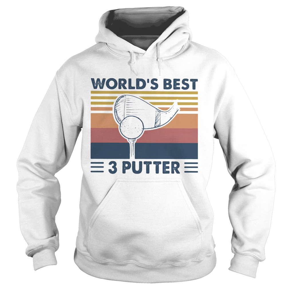 Worlds Best 3 Putter Gold Vintage Retro Hoodie