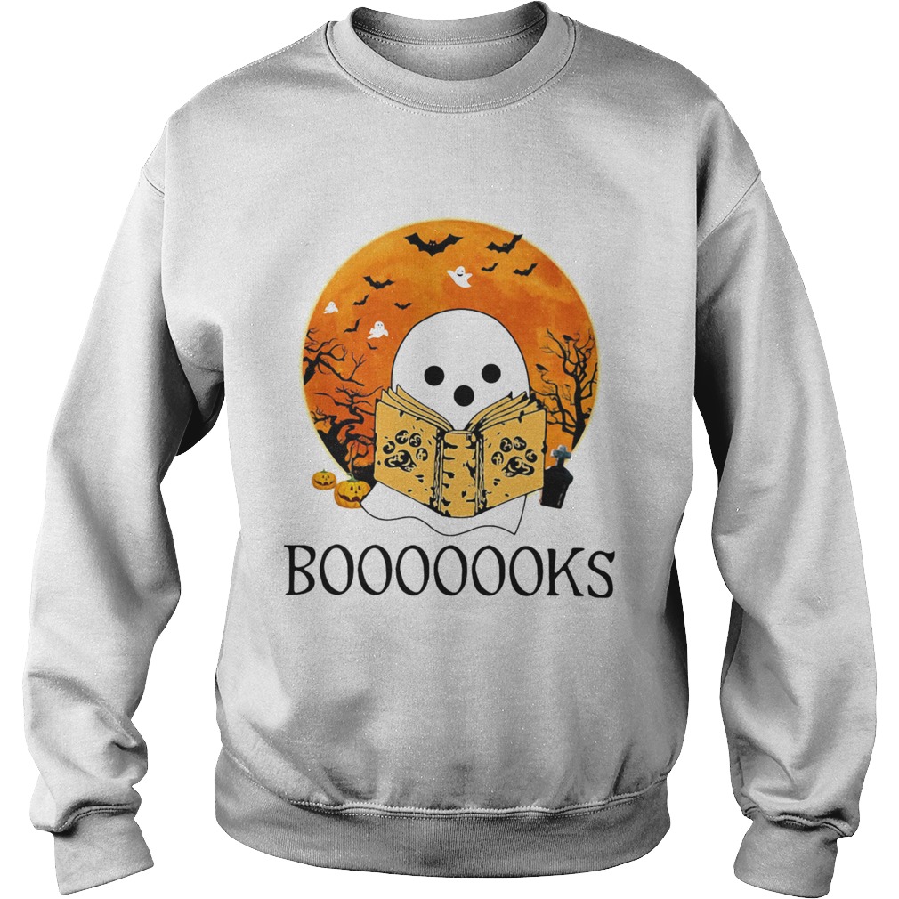 1597720857Ghost Reading Books Halloween Sweatshirt