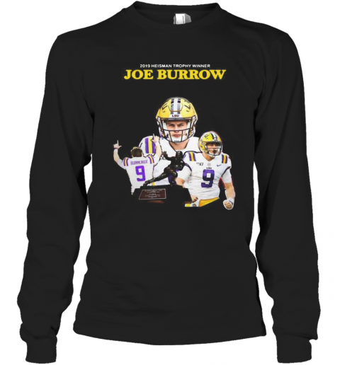 2019 Heisman Trophy Winners Joe Burrow Lsu Tigers Signature T-Shirt Long Sleeved T-shirt 