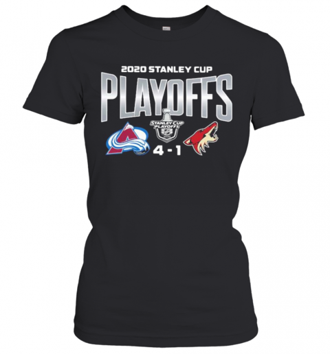 2020 Stanley Cup Playoffs Colorado Avalanche Logo Black And White Vs Golden Eagle T-Shirt Classic Women's T-shirt