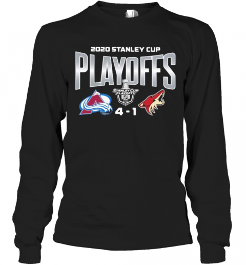 2020 Stanley Cup Playoffs Colorado Avalanche Logo Black And White Vs Golden Eagle T-Shirt Long Sleeved T-shirt 