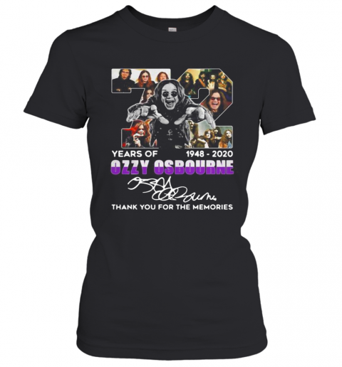 72 Years Of 1948 2020 Ozzy Osbourne Thank You For The Memories Signature T-Shirt Classic Women's T-shirt