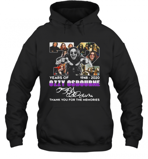 72 Years Of 1948 2020 Ozzy Osbourne Thank You For The Memories Signature T-Shirt Unisex Hoodie